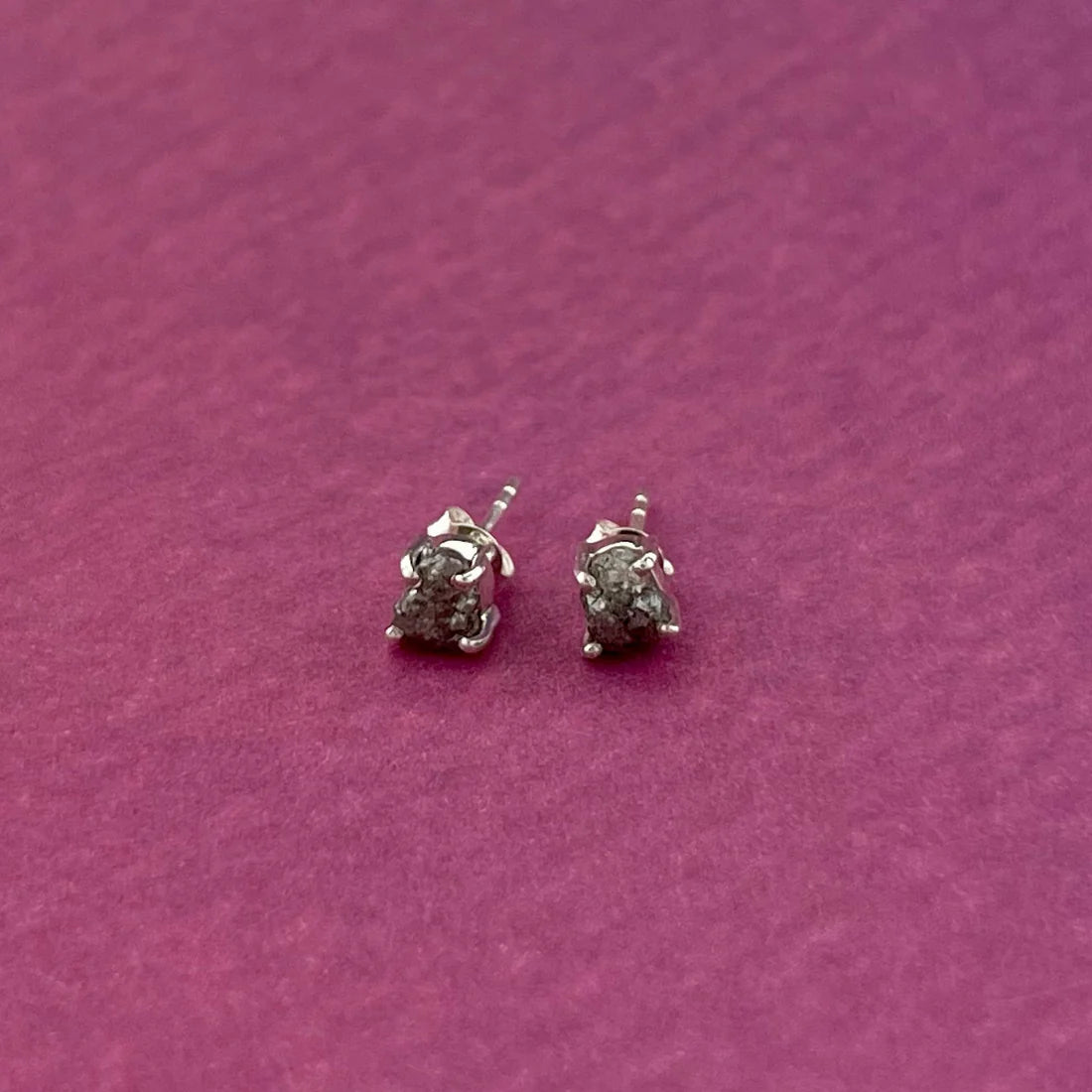 Black Diamond Sterling Silver Stud Earrings