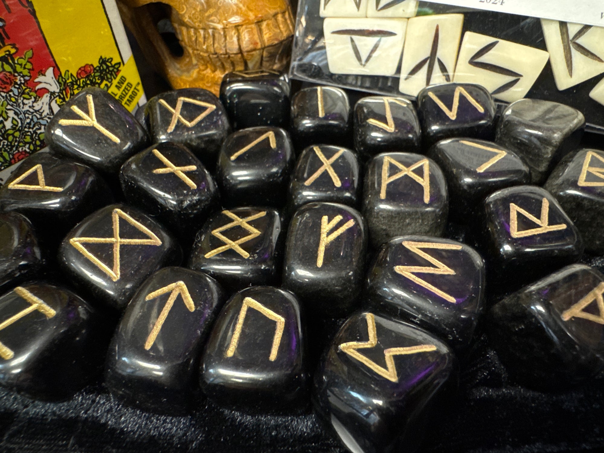 Black Obsidian Runes Set