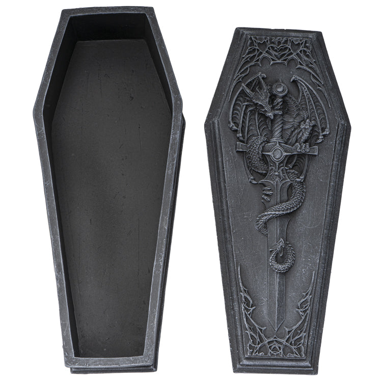 Large Coffin Jewelry Box, Gothic Decor, Ornate Black Skull Trinket Box -  Oddities For Sale has unique