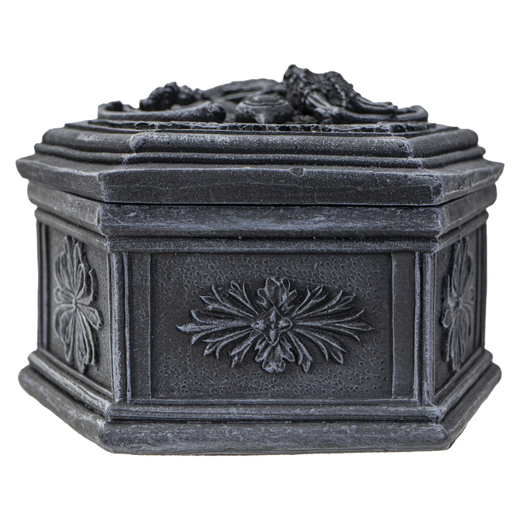 Large Coffin Jewelry Box, Gothic Decor, Ornate Black Skull Trinket Box -  Oddities For Sale has unique