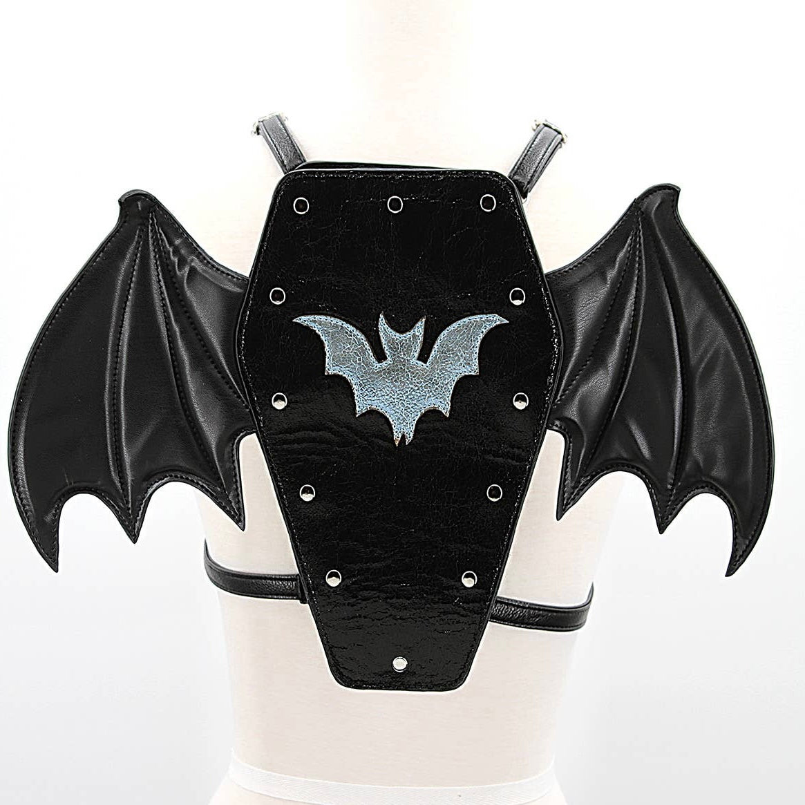 Bat Coffin Backpack in Vinyl