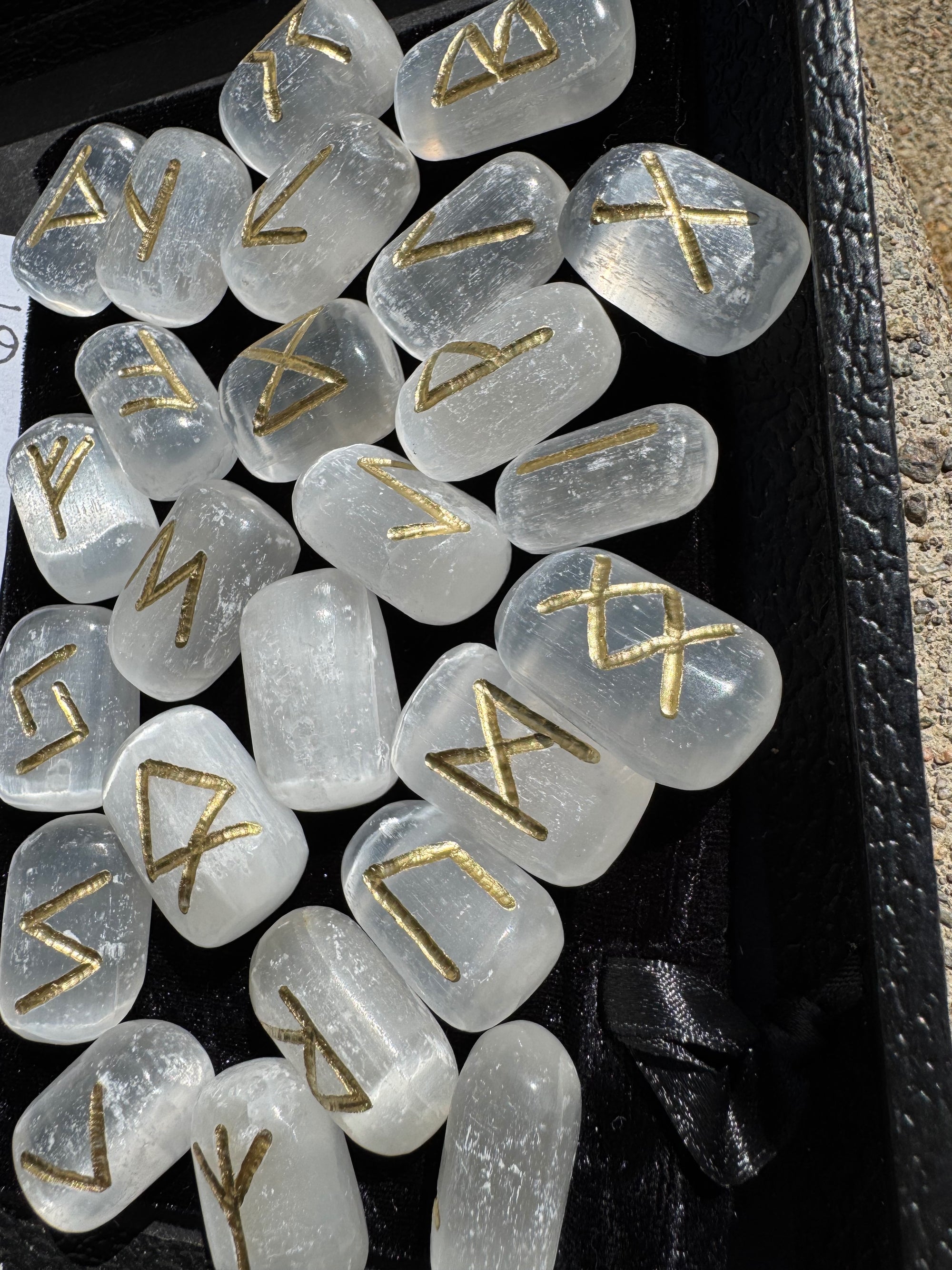 Artisan Selenite Runes Set