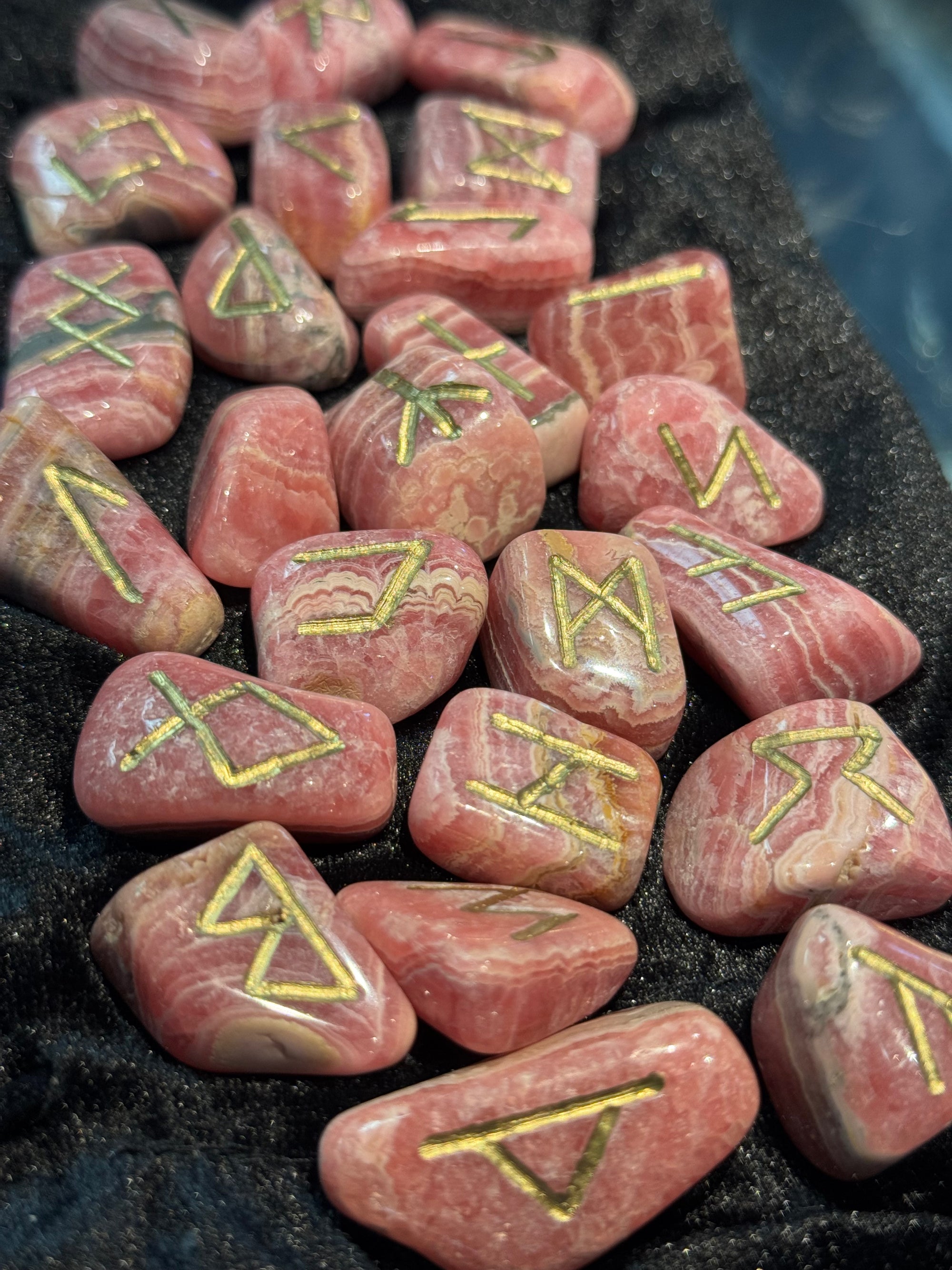 Artisan Rhodochrosite Runes Set of 25