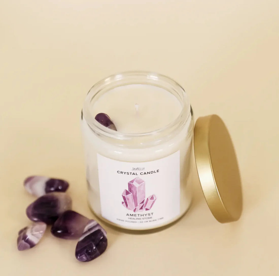 Amethyst Hidden Crystal Candle - Healing