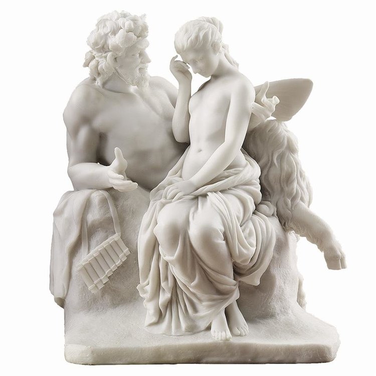 Pan Comforting Psyche Statue