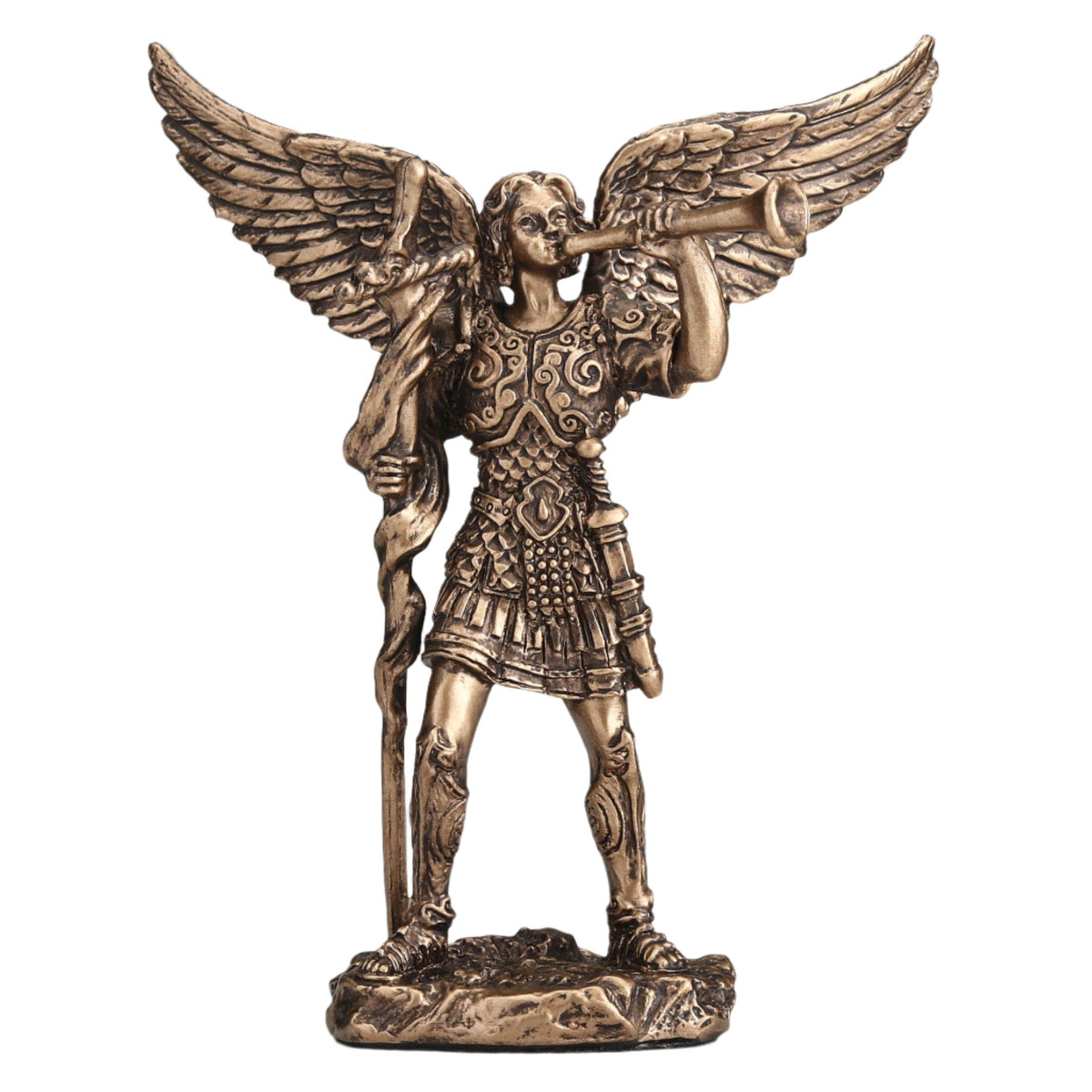 Archangel - St. Gabriel With Trumpet Statue - 3.5&quot;