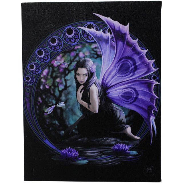 Naiad Dark Fairy Canvas Plaque by Anne Stokes