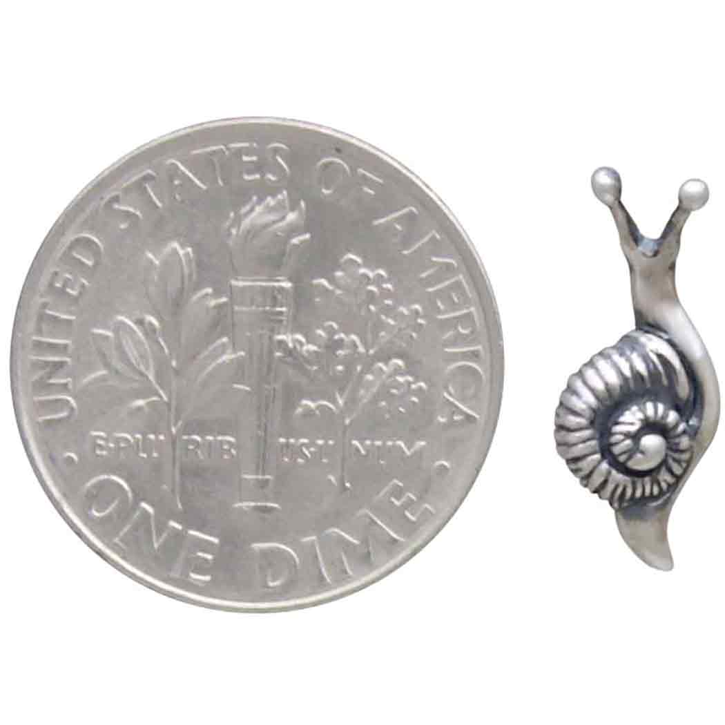 Tiny Snail Post Earrings 6x14mm