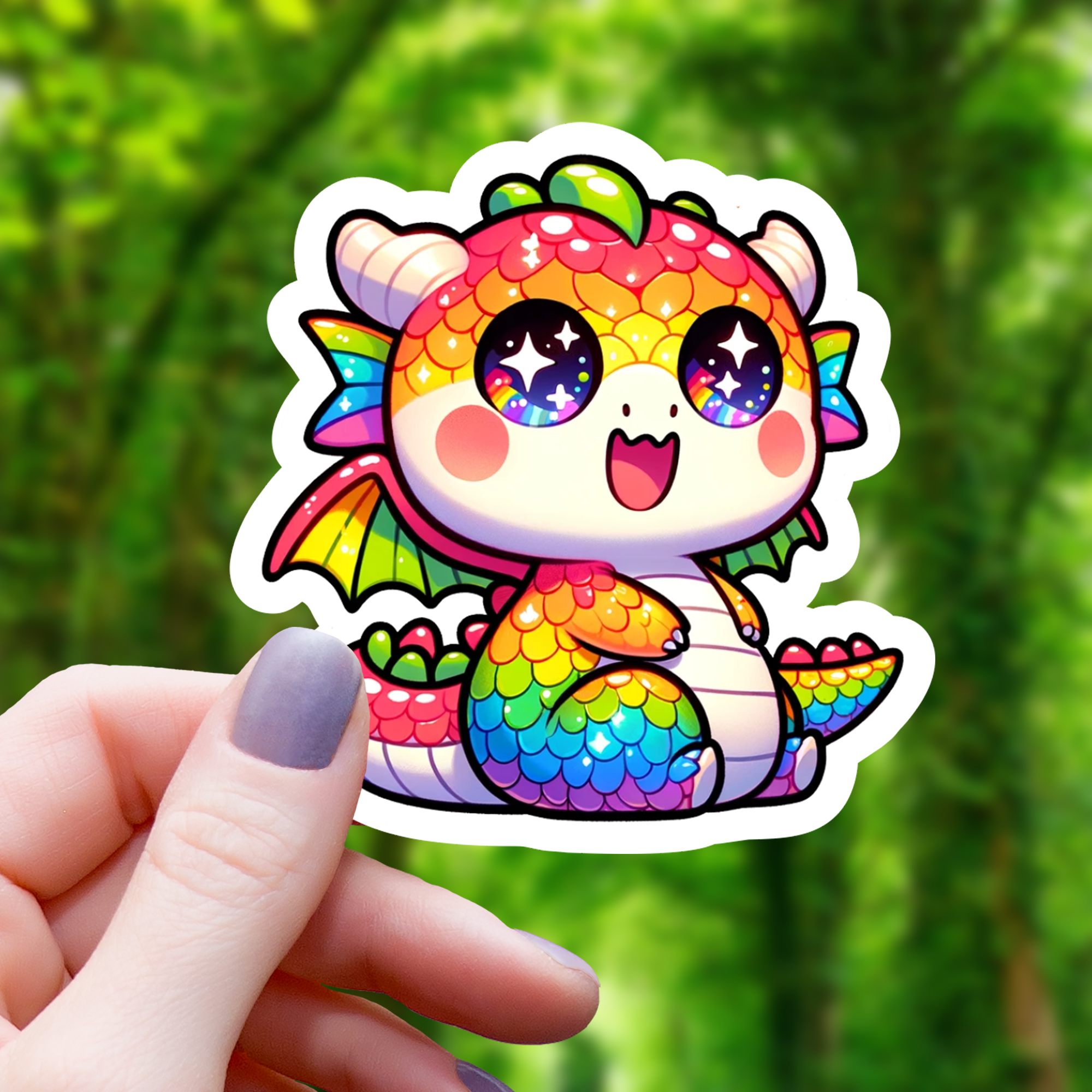 Glitter Pride Dragon Sticker - 3"