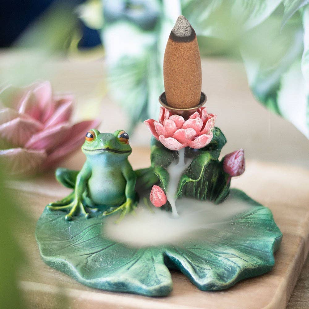 Frog and Lily Pad Backflow Incense Burner