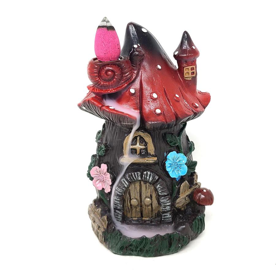 Cottage Mushroom Backflow Incense Cone Burner 3"D x 6"H