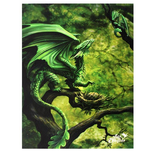 Forest Dragon Canvas Plaque by Anne Stokes