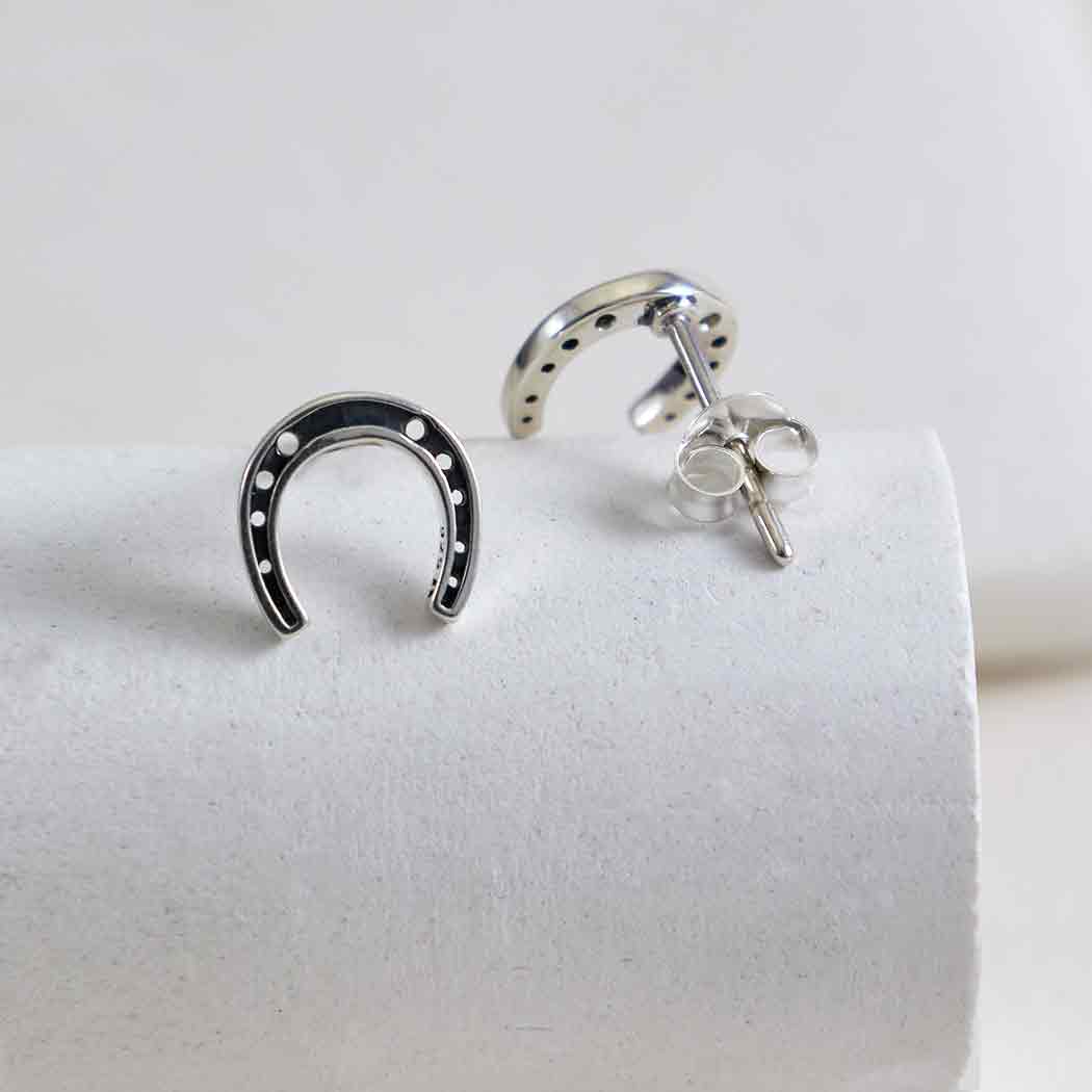 Sterling Silver Horseshoe Post Earrings 9x8mm