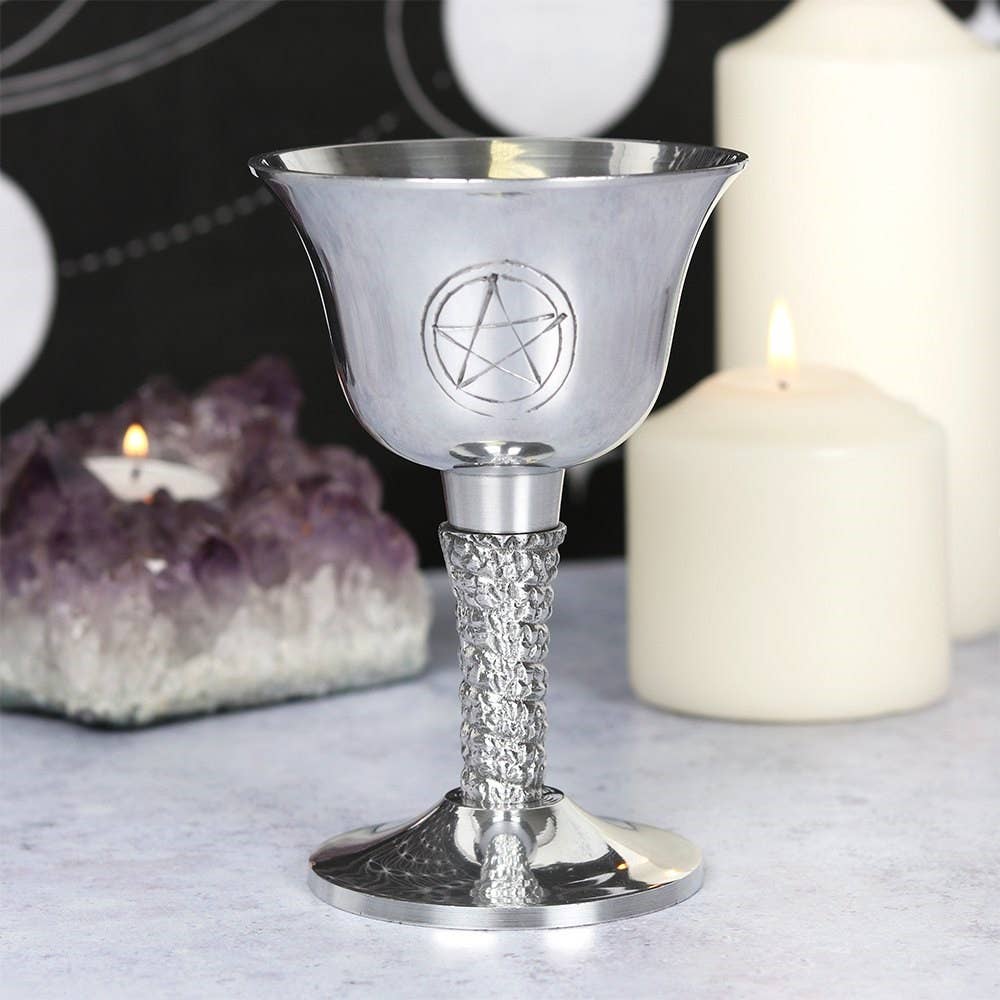 Silver Metal Pentacle Chalice