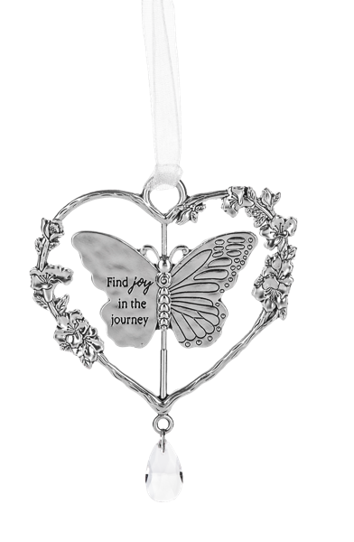 Find Joy in the Journey - Butterfly Heart Ornament