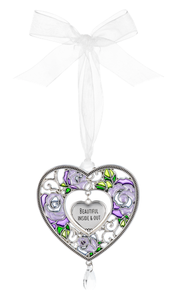 Beautiful Inside & Out - Floral Heart Ornament