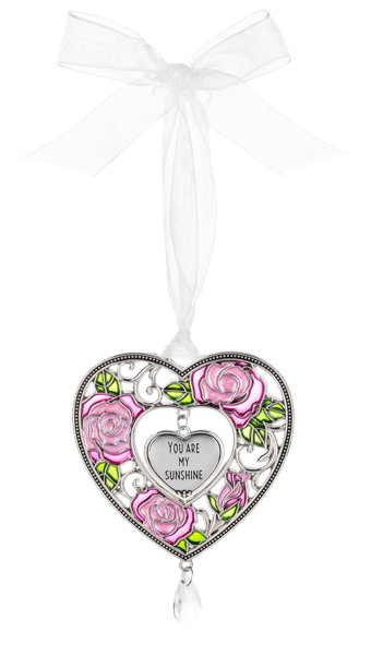 You are My Sunshine - Floral Heart Ornament