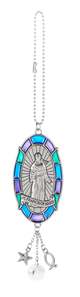 Stained Glass Saint Car Charm