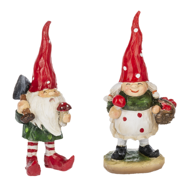 Cottagecore Foraging Mushroom Gnomes - Polyresin Figurine