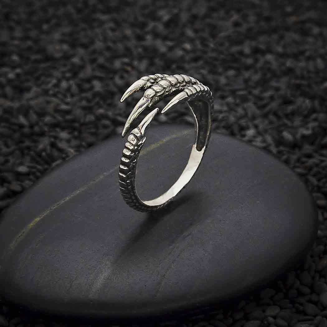 Adjustable Sterling Silver Bird Claw Ring