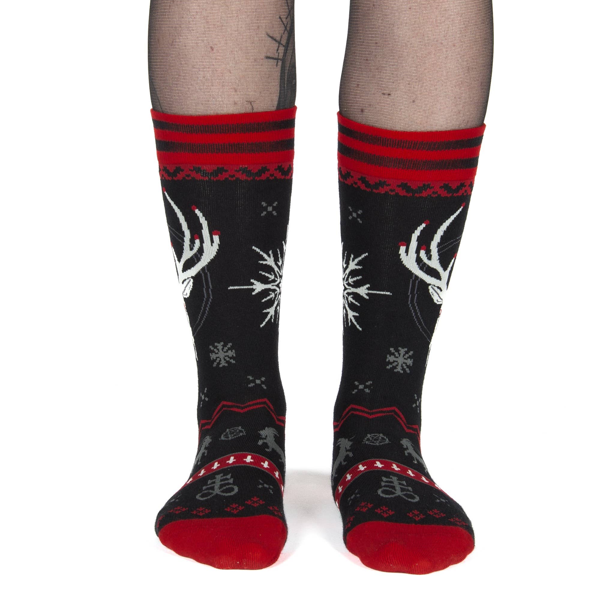 Beelzebuck Ugly Xmas Sweater Crew Socks