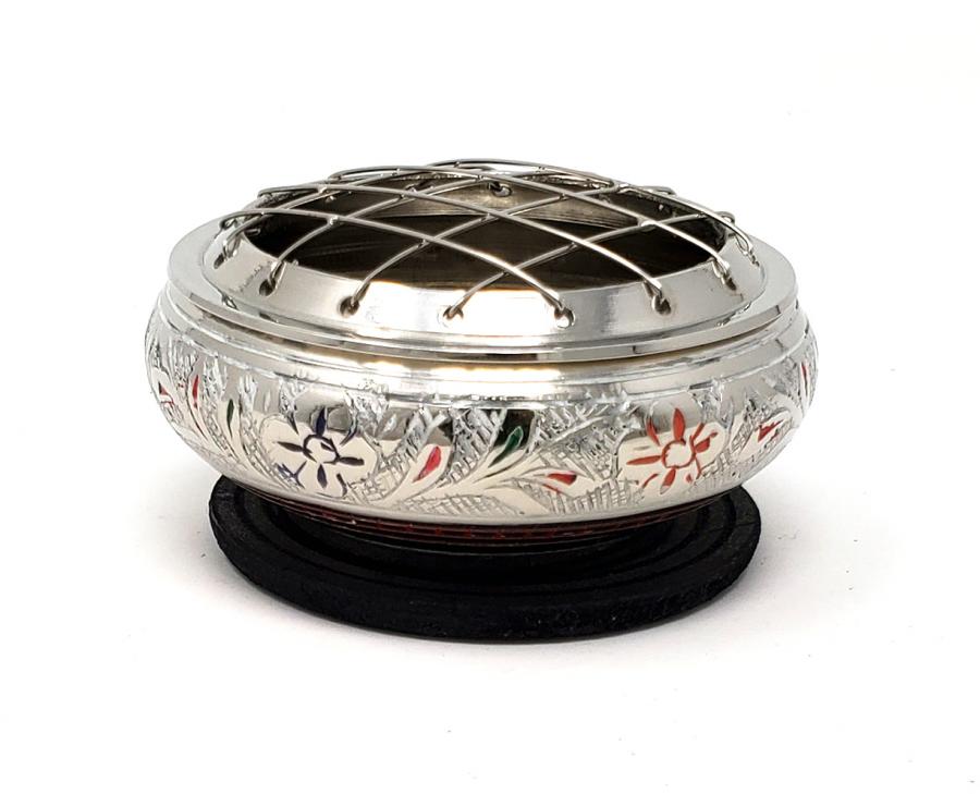 Silver Brass Charcoal Burner - 2.75&quot;