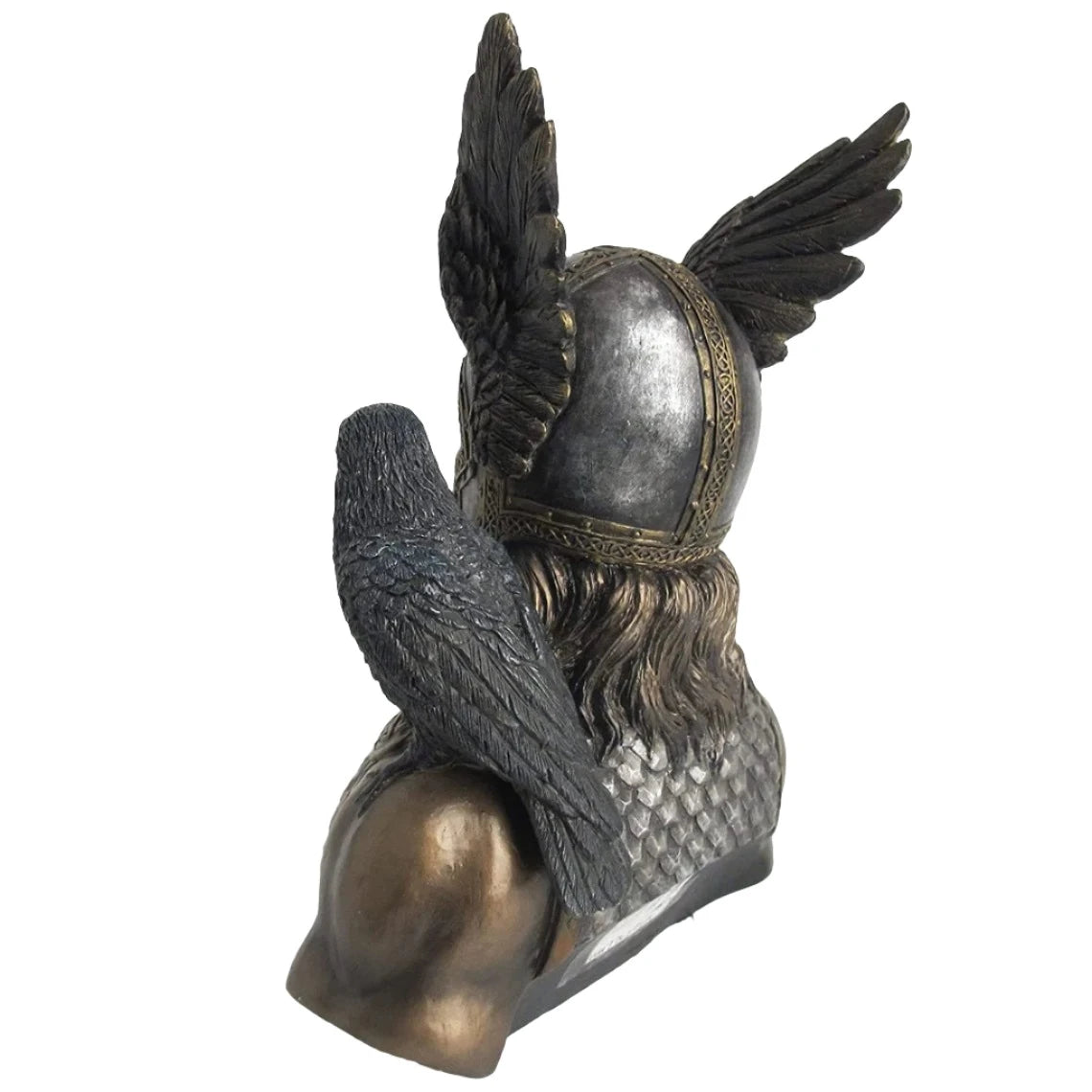 Norse God Odin With Ravens Bust Statue