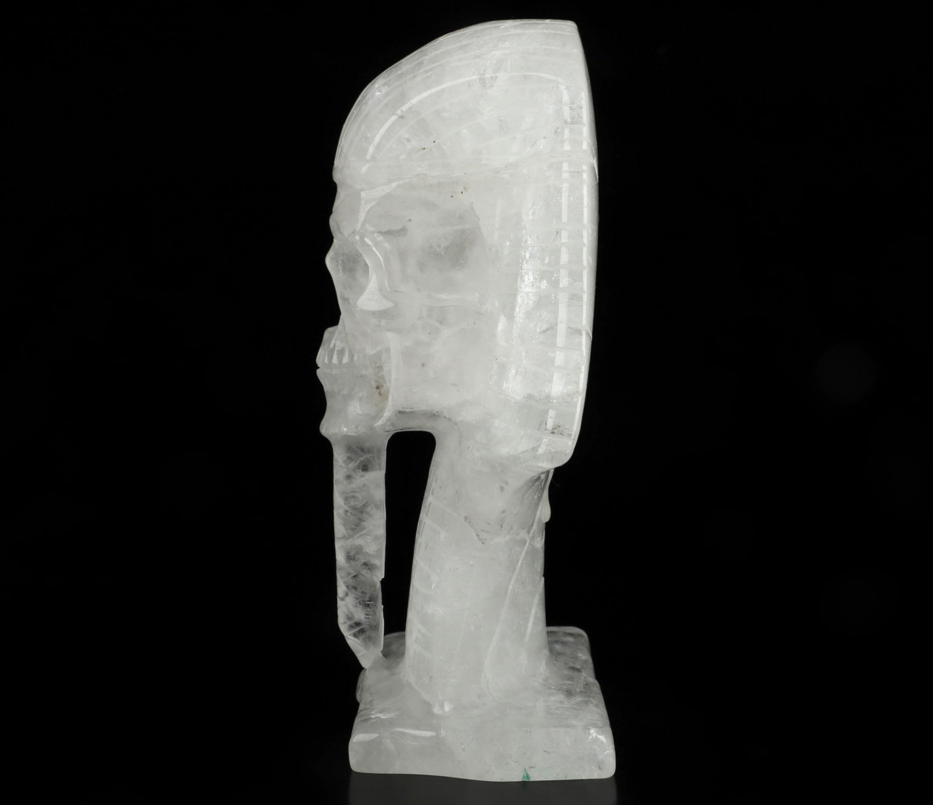 Egyptian Pharaoh Quartz Crystal Skull Large 7.1"