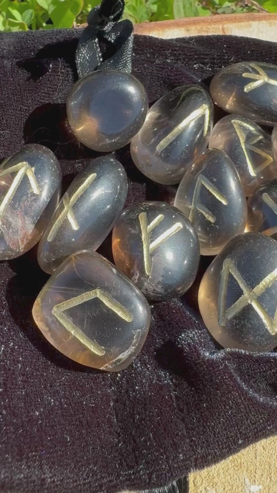 Artisan Smoky Quartz Runes Set