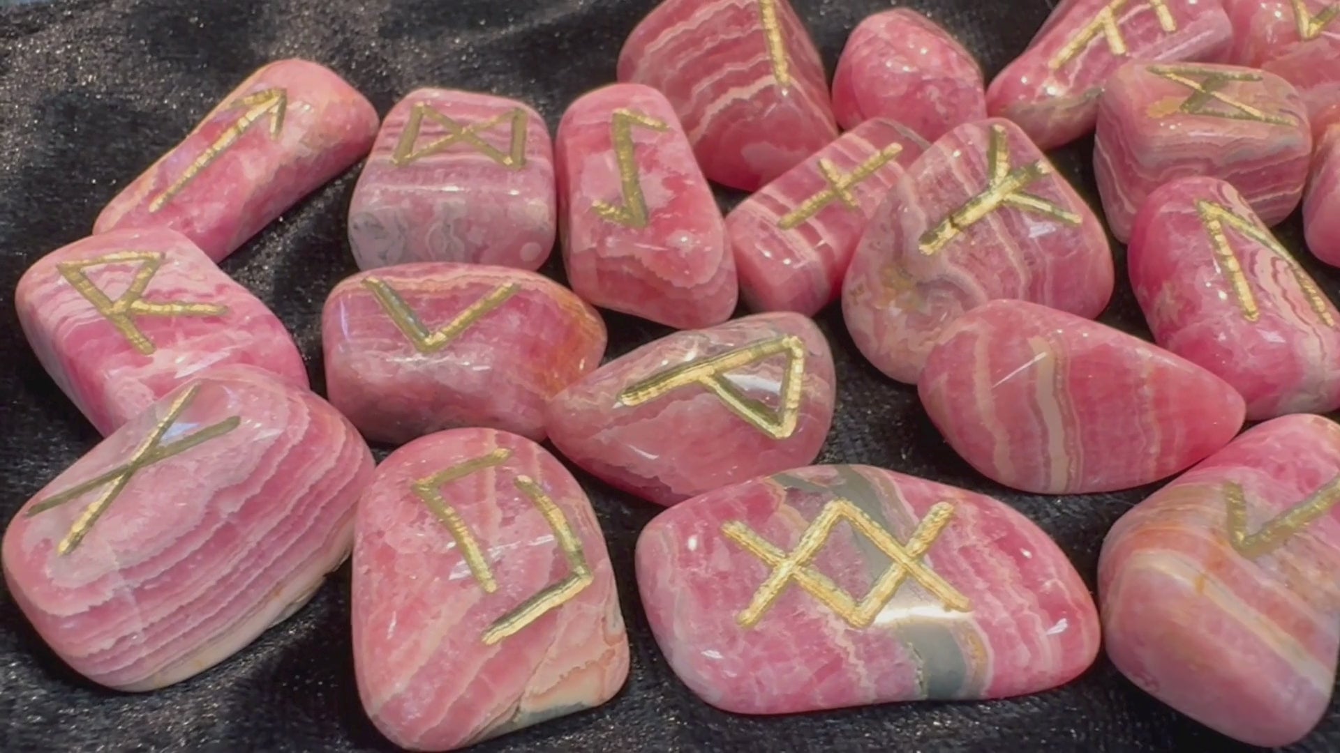 Artisan Rhodochrosite Runes Set of 25