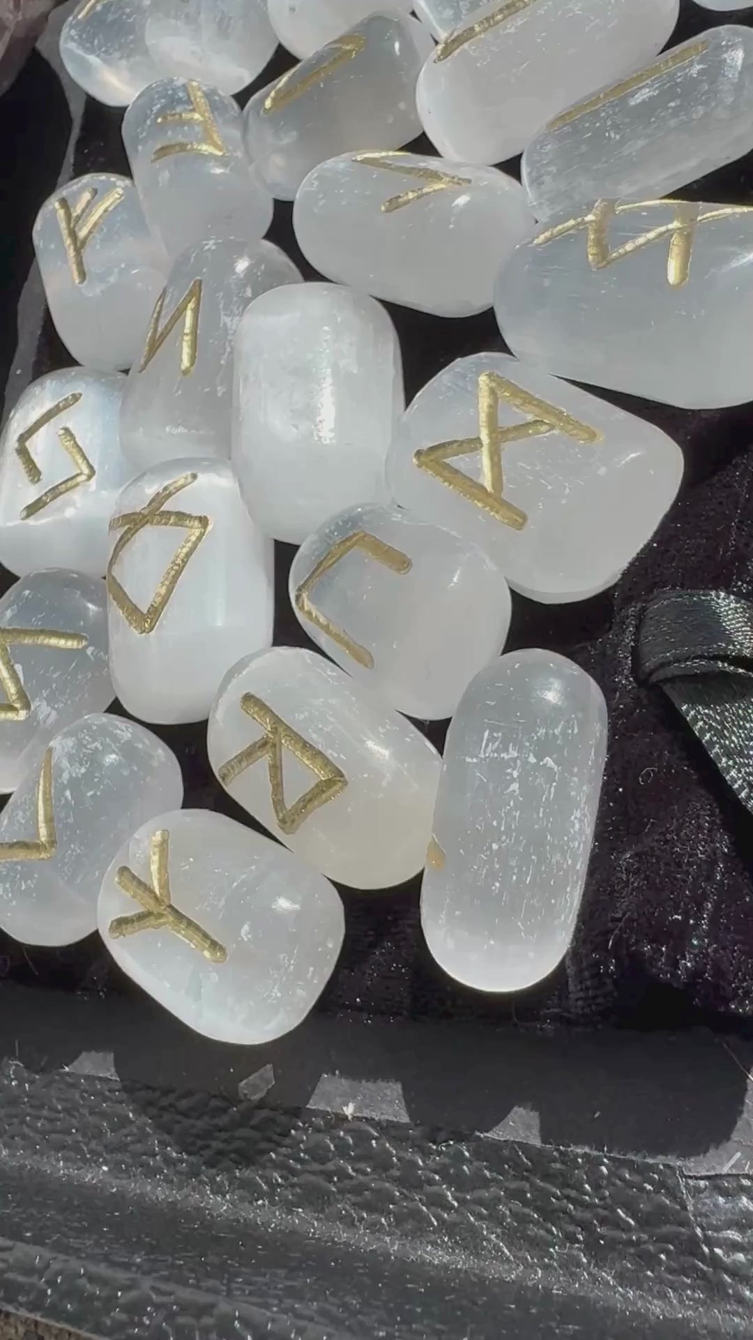 Artisan Selenite Runes Set