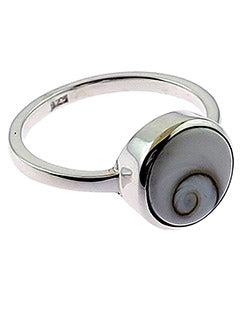 Eye of Shiva Shell Silver Ring