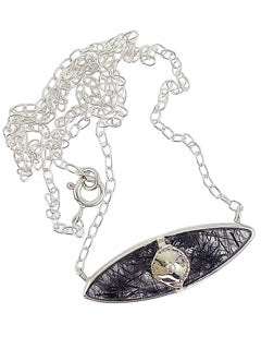 Eye of Protection Necklace in Black Rutile