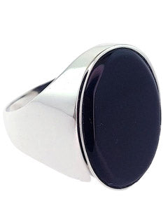 Men's Black Onyx Signet Ring