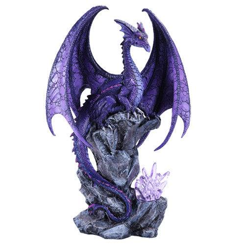 Purple Hoarfrost Dragon Statue with LED Crystal