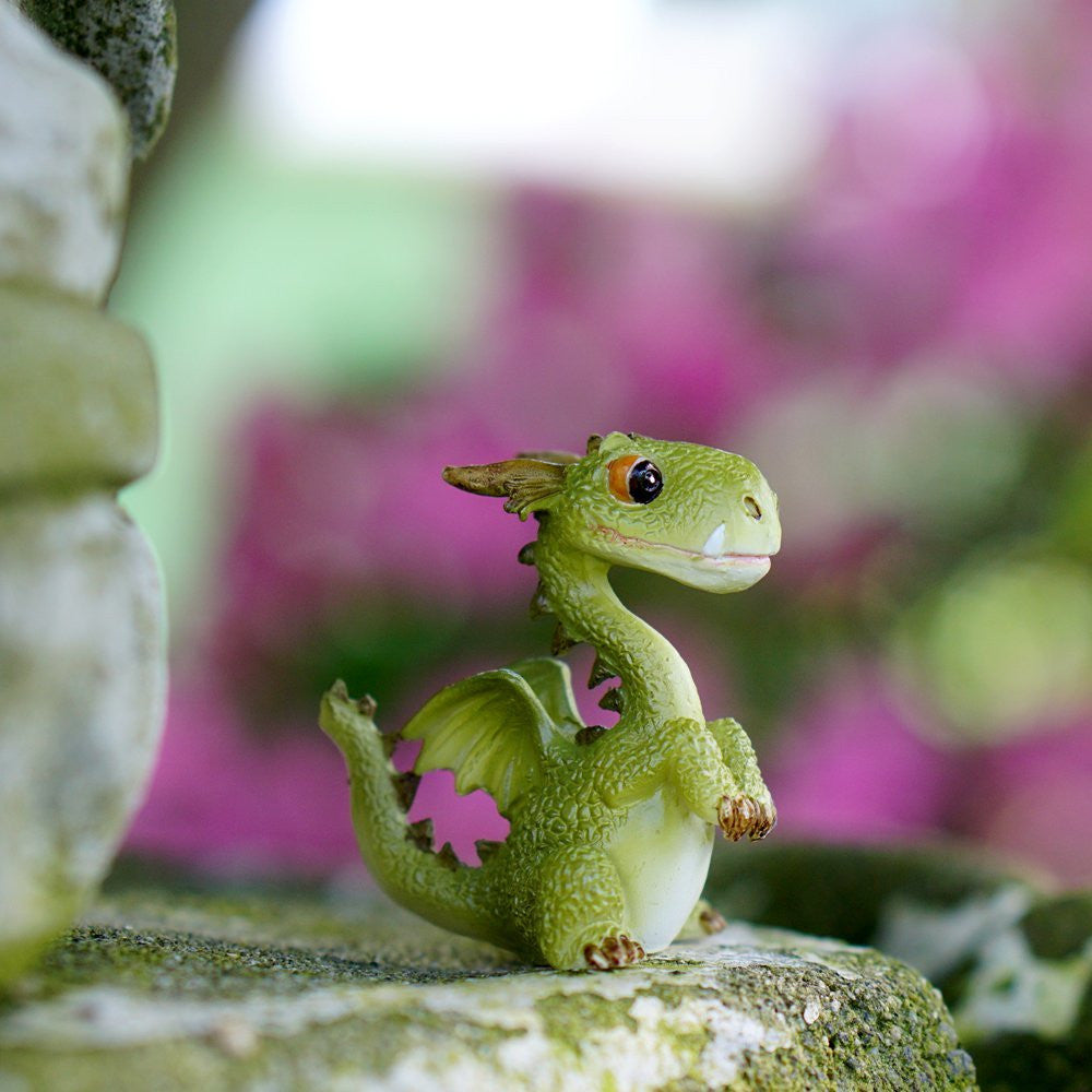 Mini Green Dragon Figurine - Cast a Stone