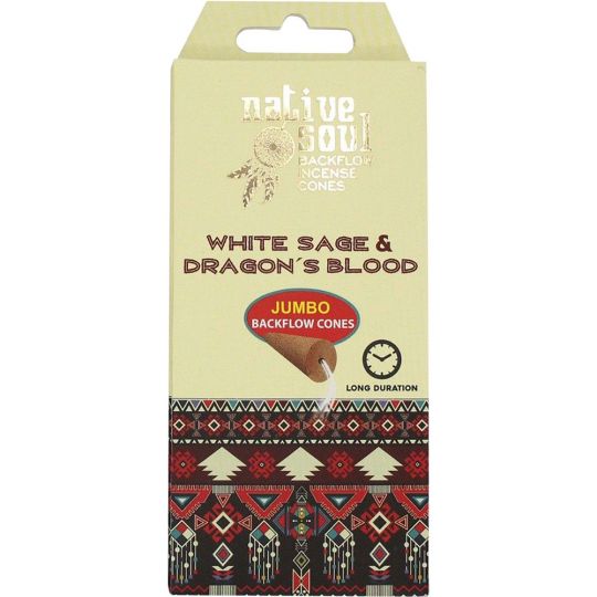 Native Soul White Sage &amp; Dragon&#39;s Blood Jumbo Backflow Cones