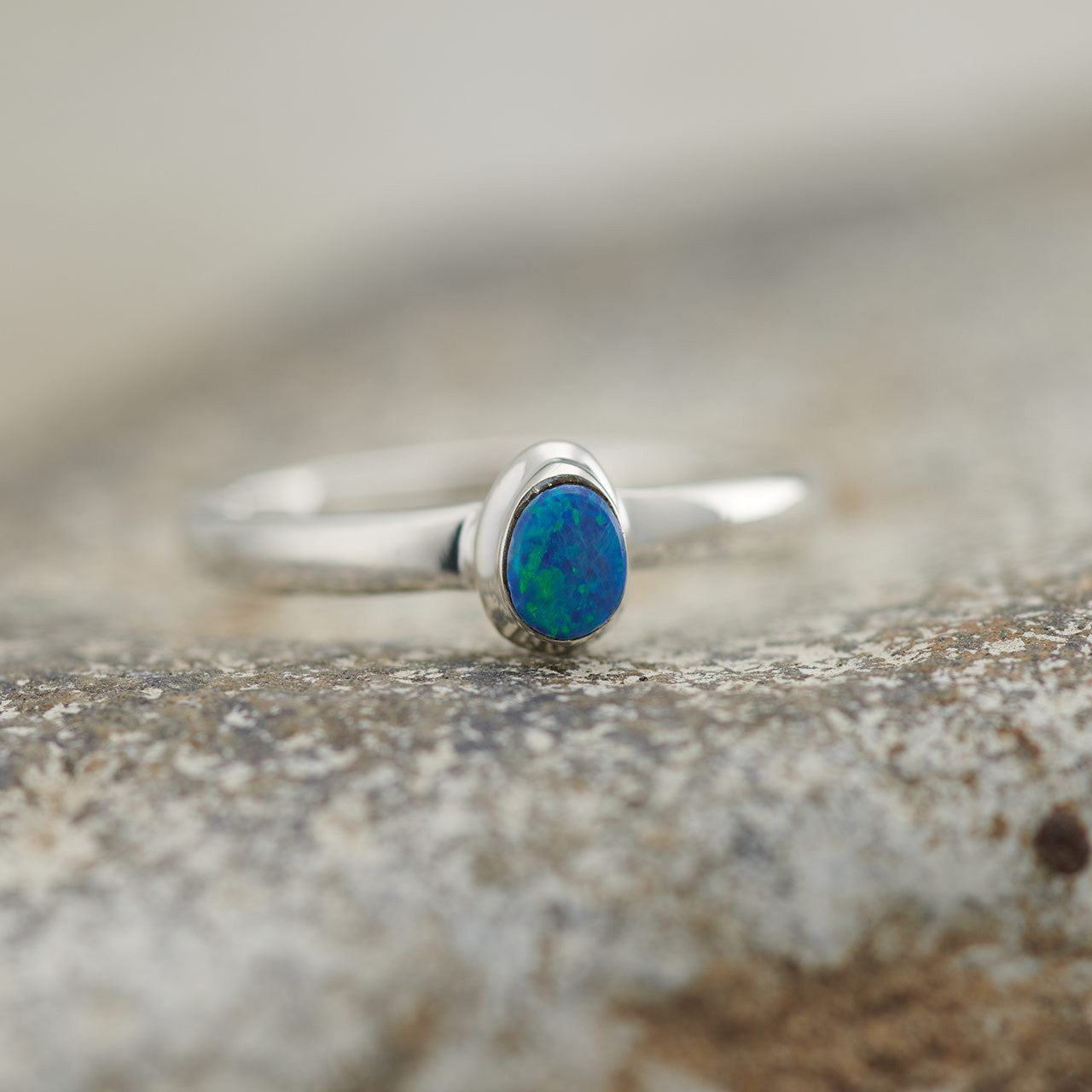 Australian Opal Ring in Sterling Silver