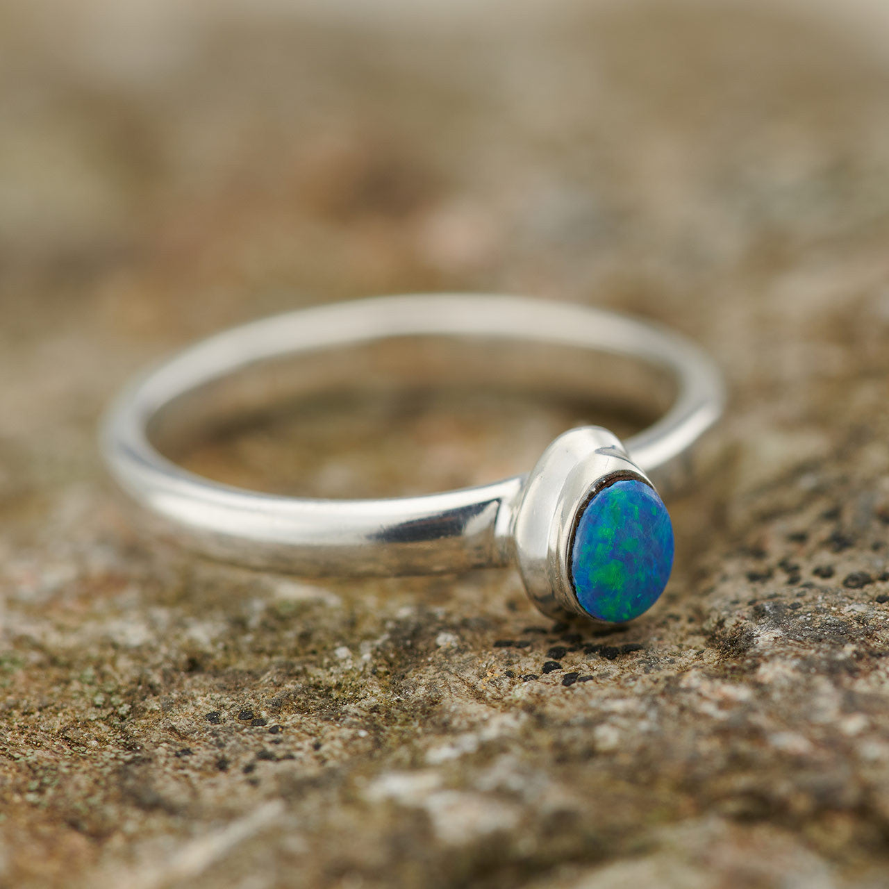 Australian Opal Ring in Sterling Silver