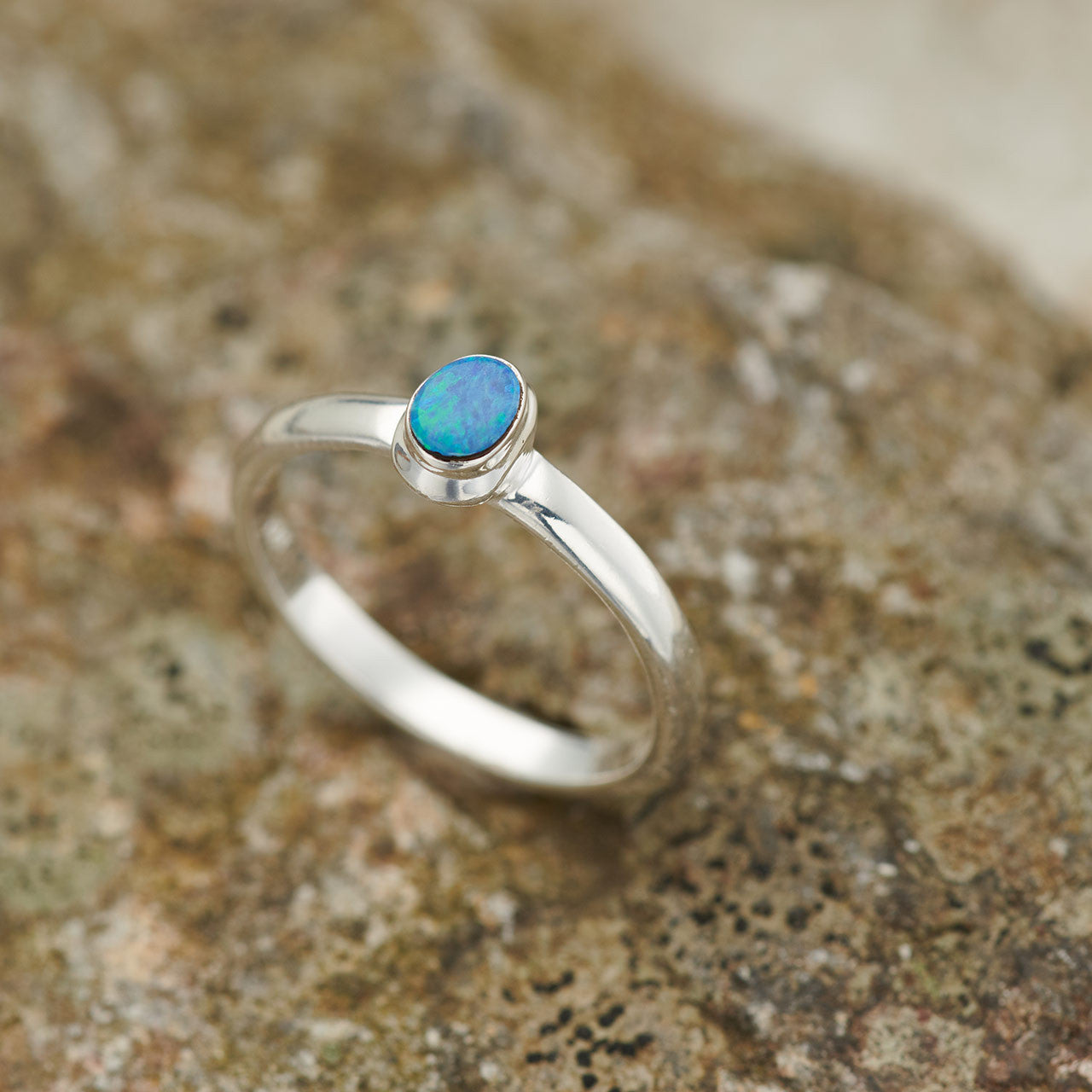 Australian Opal Ring in Sterling Silver