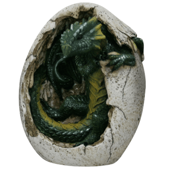 Green Wyrmling and Dragon Egg Statue