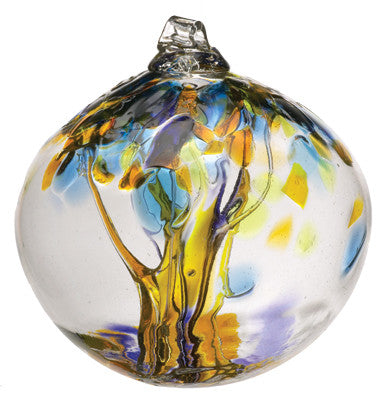 Tree of Enchantment Ball -Joy 2&quot; hand blown Art Glass Ornament - Cast a Stone