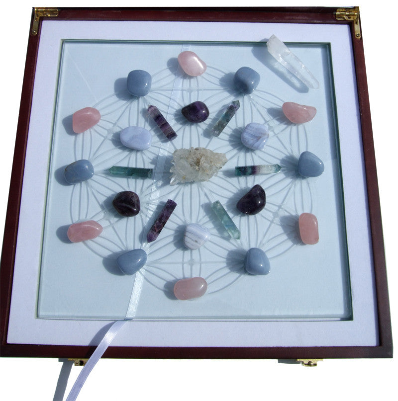 Crystal Grid, Crystal Art, Framed Crystal Art, Framed Crystal Grid