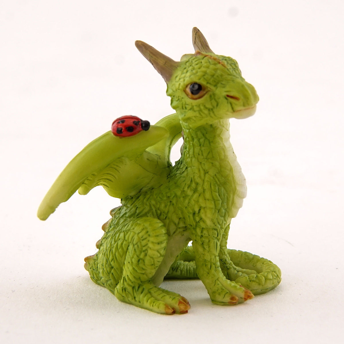 Mini Green Dragon with Ladybug Figure