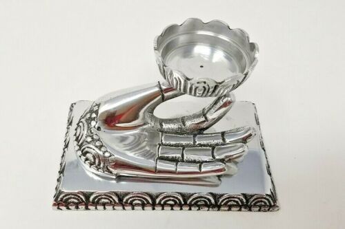 Hand of Compassion Metal Incense Burner and Candle Holder