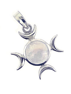 Full Moon Sterling Silver Moonstone Pendant